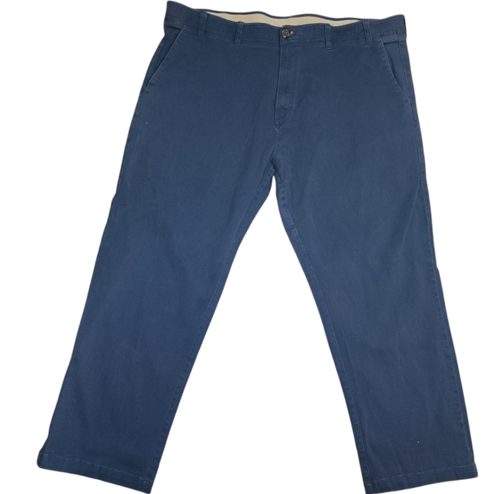 Comfort Casual Men’s Sz 44 Medium Navy Blue Chino Pants Normcore Dad Grandpacore